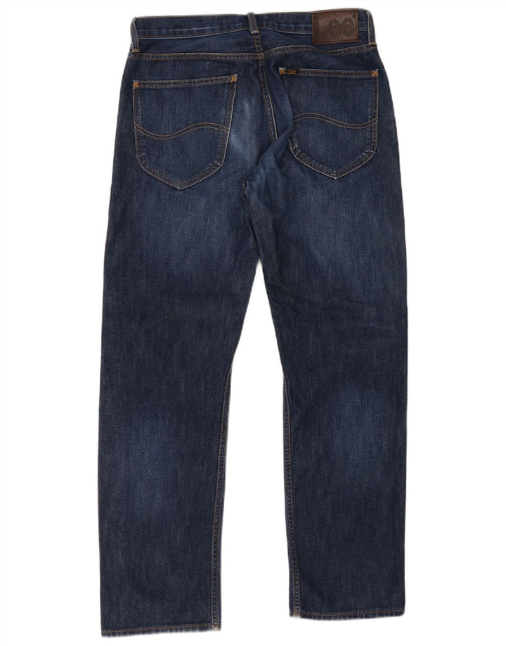 Lee Herren Straight Jeans W32 L32 Marineblaue Baumwolle