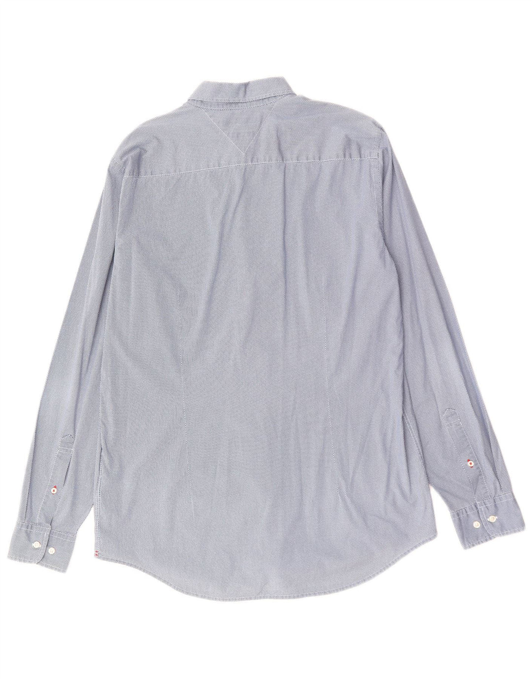 Tommy Hilfiger Herren-Slim-Fit-Hemd XL aus blau gepunkteter Baumwolle