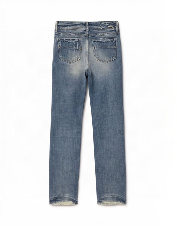 Diesel Womens Reckfly Straight Jeans W27 L32 Blue Cotton
