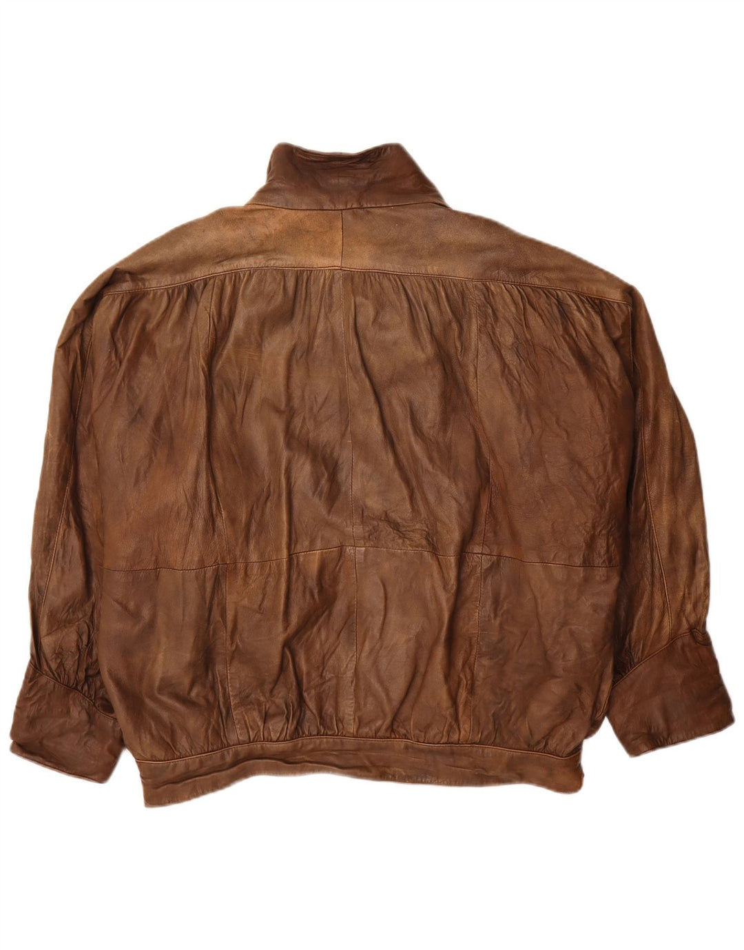 Vintage Damen Übergroße Lederjacke UK 20 2XL Braun