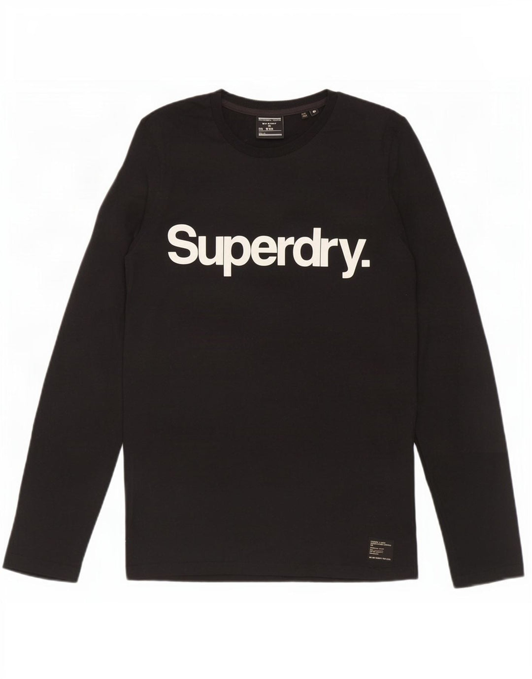 Superdry Herren Grafik-Oberteil, langärmelig, mittelschwarz, Baumwolle