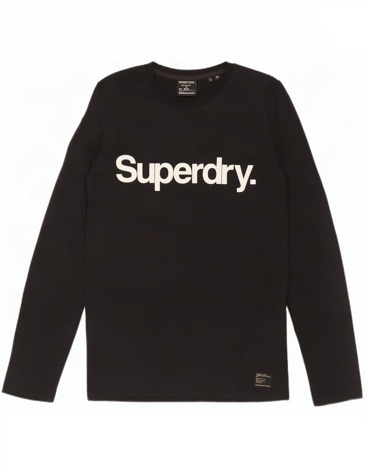 Superdry Herren Grafik-Oberteil, langärmelig, mittelschwarz, Baumwolle