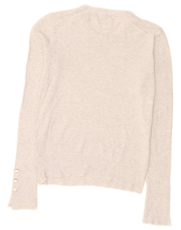 Zara Damen-Pullover mit Rundhalsausschnitt, Gr. 12, Mittelgrau meliert