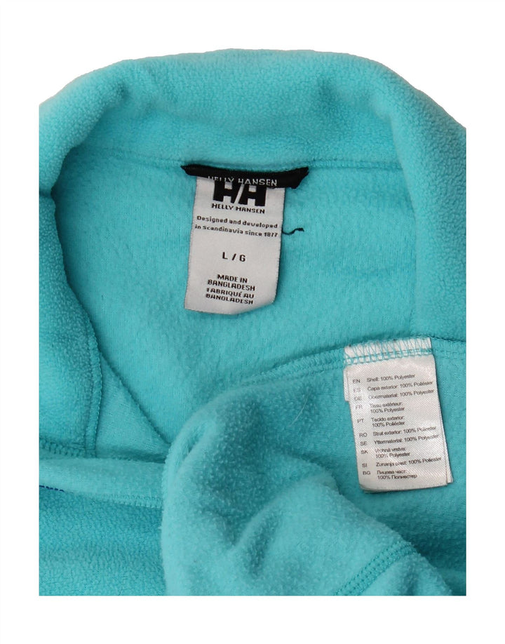 HELLY HANSEN Womens Zip Neck Fleece Jumper UK 16 Large Blue Polyester Vintage Helly Hansen and Second-Hand Helly Hansen from Messina Hembry 