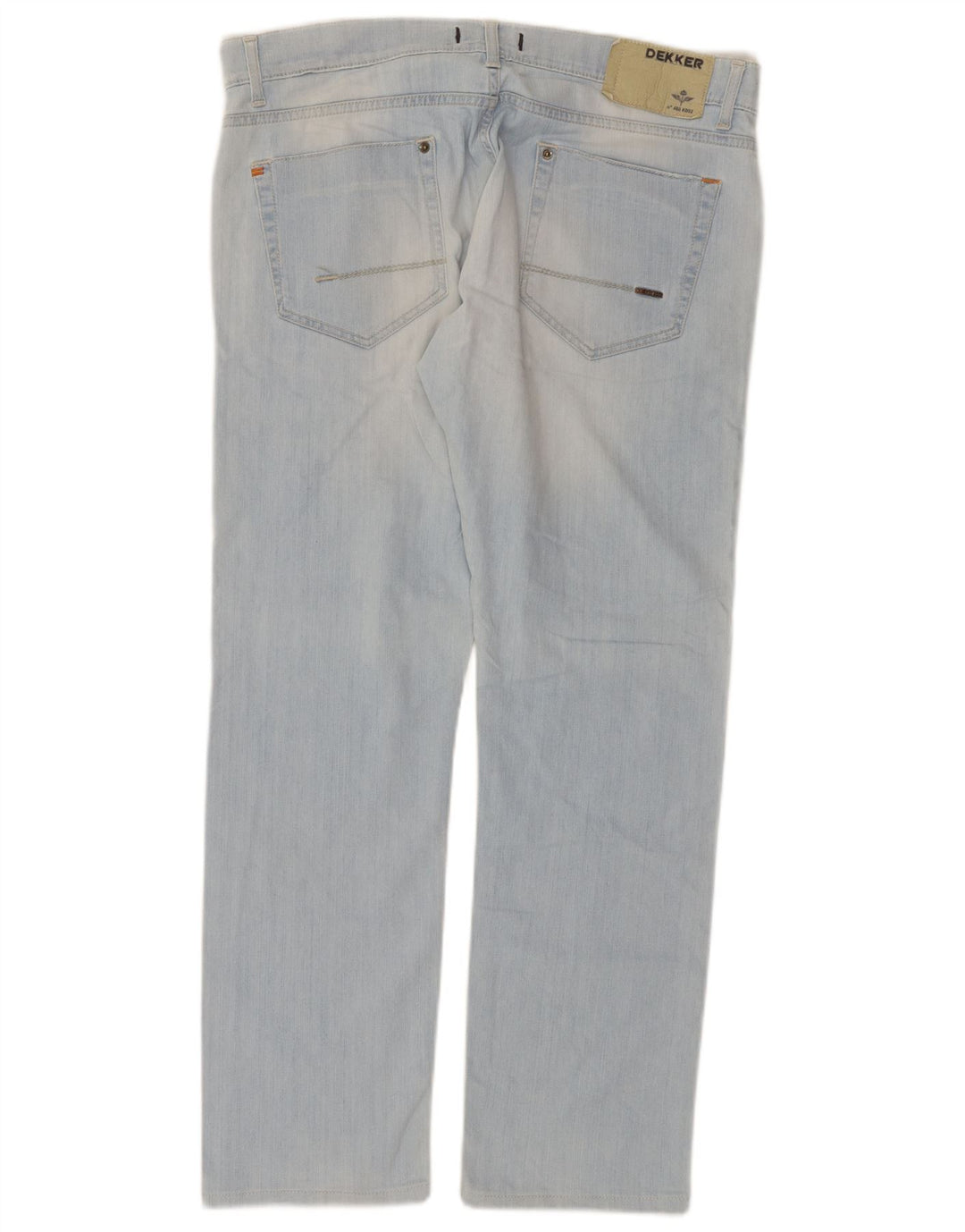 Dekker Damen Distressed Straight Jeans W36 L29 Blaue Baumwolle