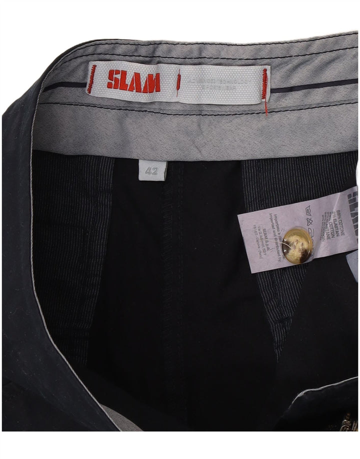 Slam Damen Chinoshorts IT 42 Medium W32 Marineblau Baumwolle