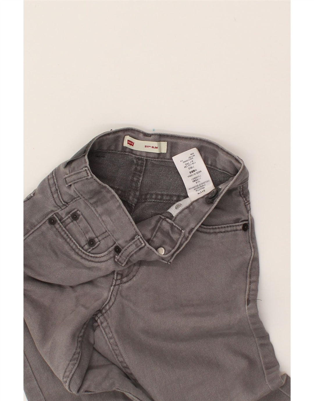 LEVI'S Boys 511 Slim Jeans 6-7 Years W22 L21 Grey Cotton Vintage Levi's and Second-Hand Levi's from Messina Hembry 