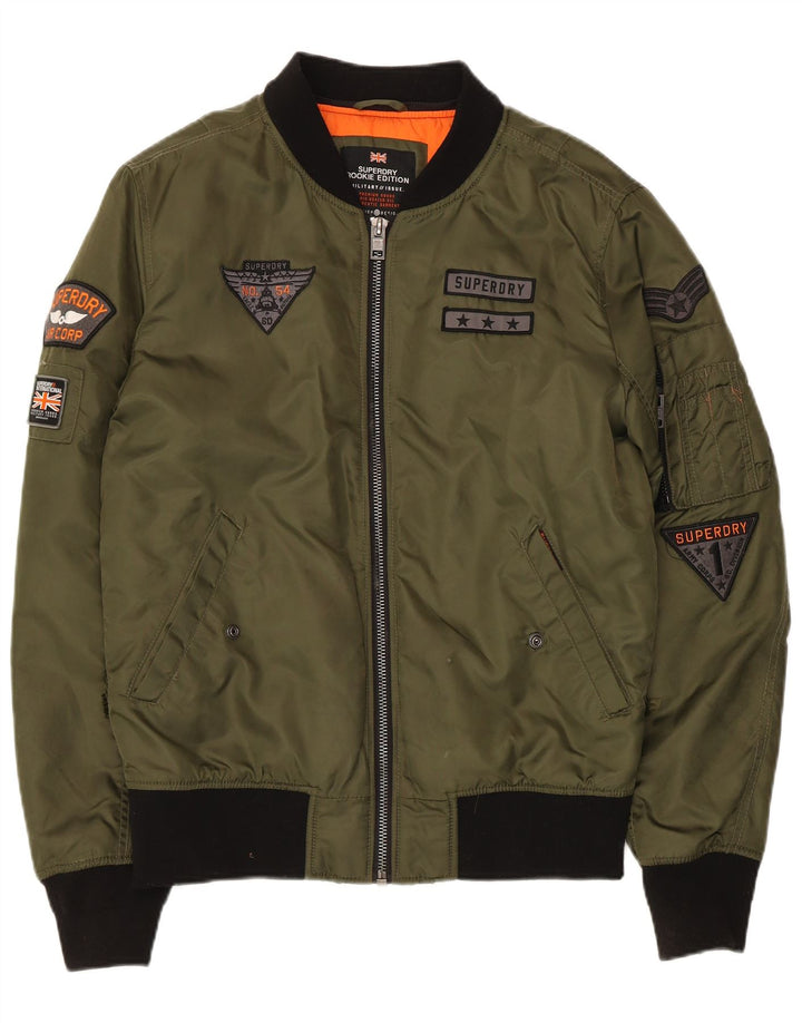 Superdry Herren Militär-Bomberjacke UK 38 Medium Khaki Nylon