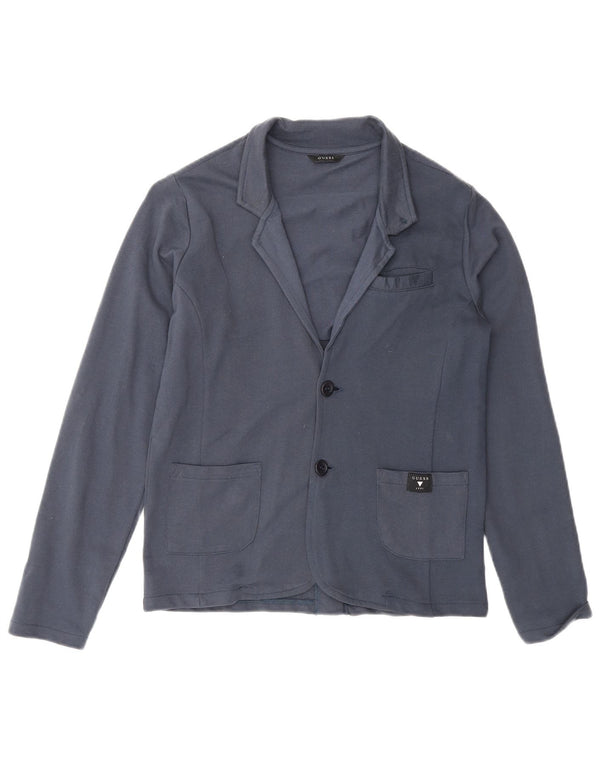 Guess Jungen-Blazer mit 2 Knöpfen, 11–12 Jahre, blaue Baumwolle