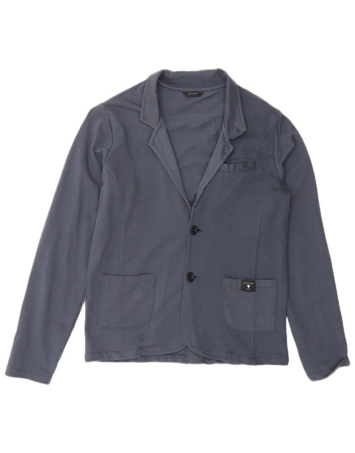 Guess Jungen-Blazer mit 2 Knöpfen, 11–12 Jahre, blaue Baumwolle