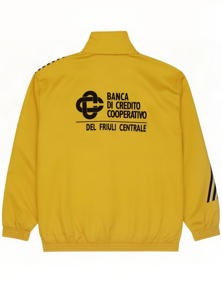 Vintage Herren Grafik-Trainingsanzug-Top-Jacke XL, gelb gestreift, Polyester