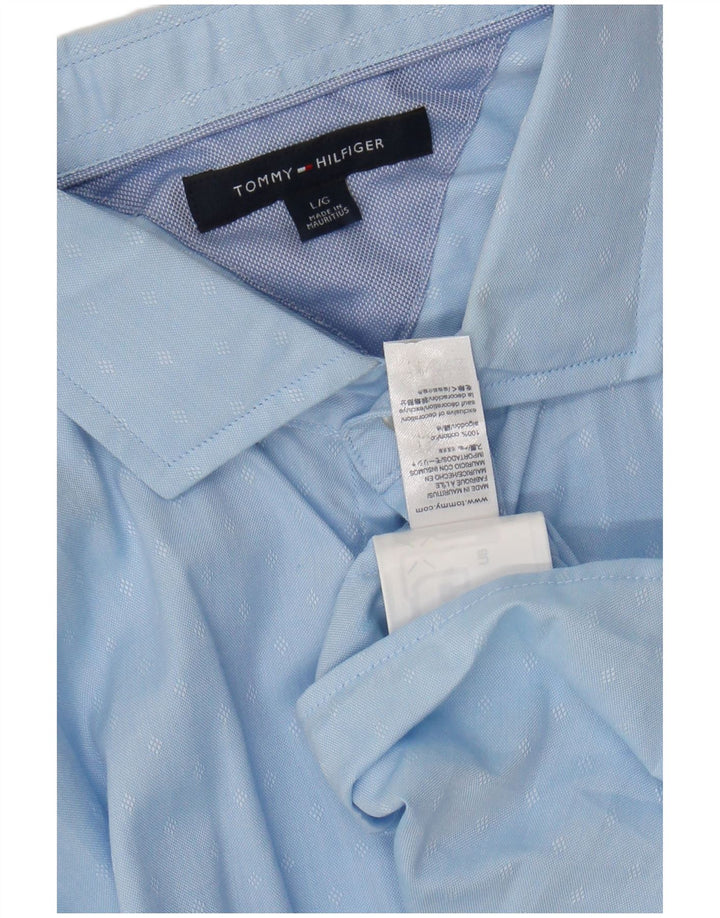 TOMMY HILFIGER Herren Grant Fit Hemd Große blaue Argyle/Diamant-Baumwolle