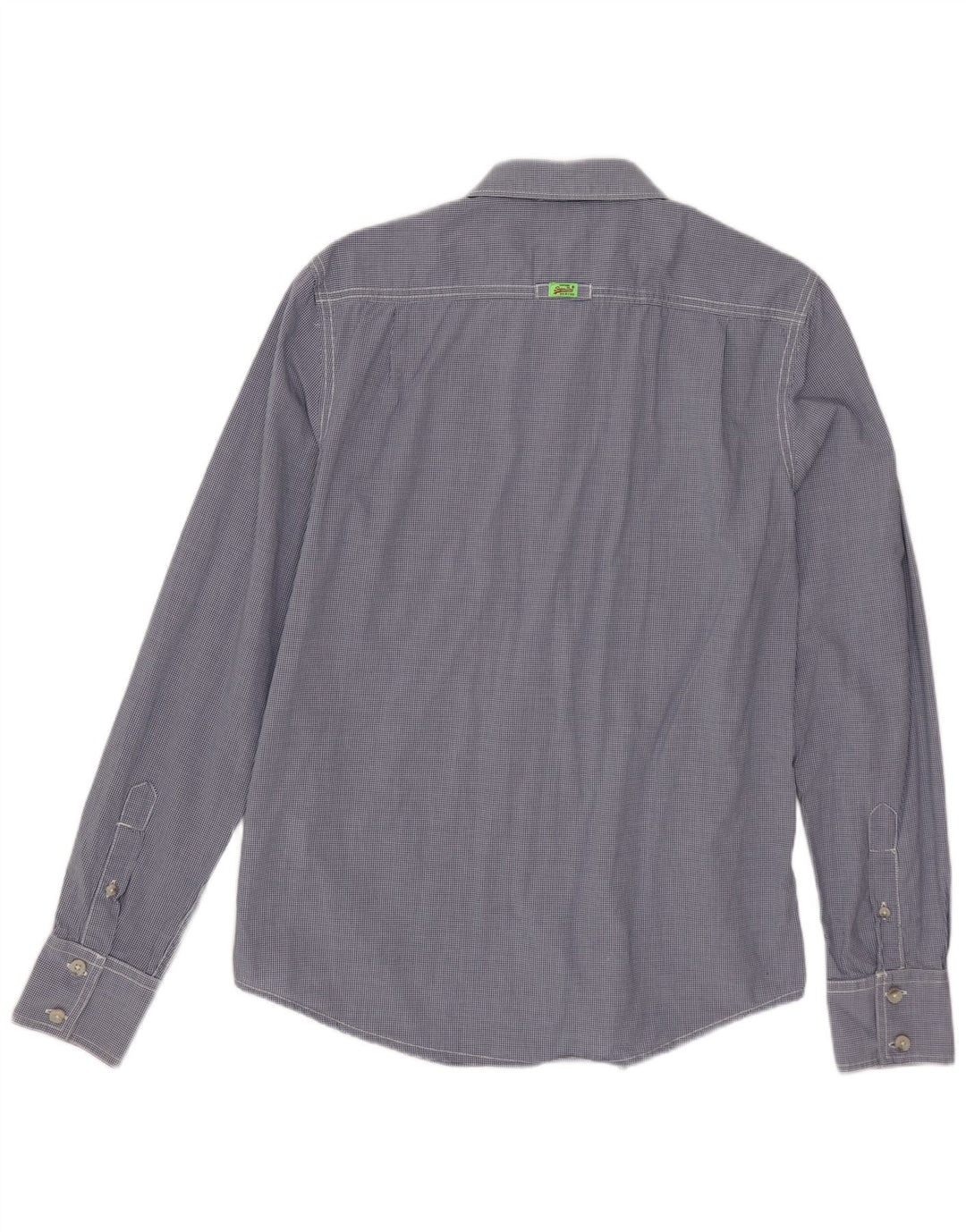 SUPERDRY Herrenhemd aus mittelblauer Gingham-Baumwolle in Marineblau