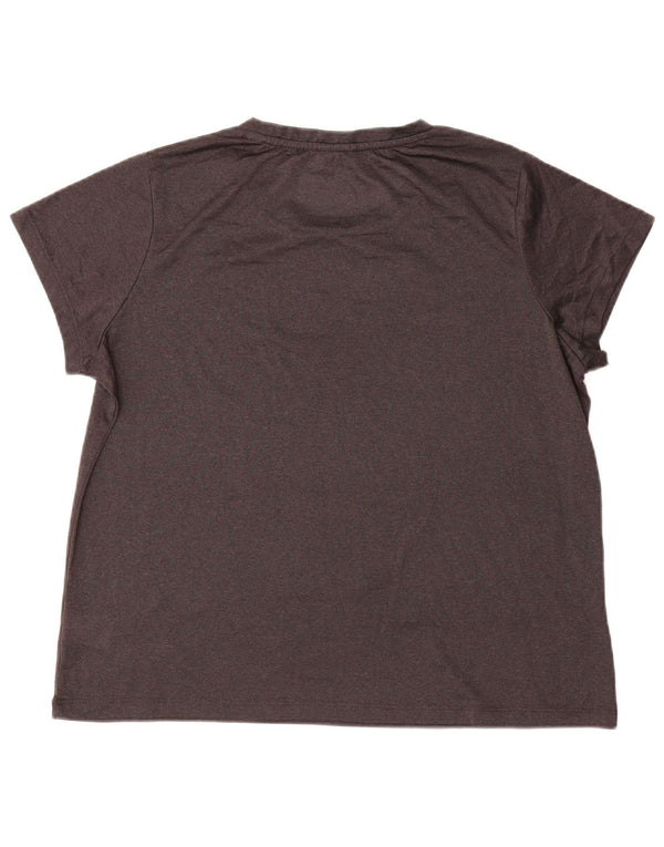 Fila Damen T-Shirt Top UK 16 Large Grau Polyester