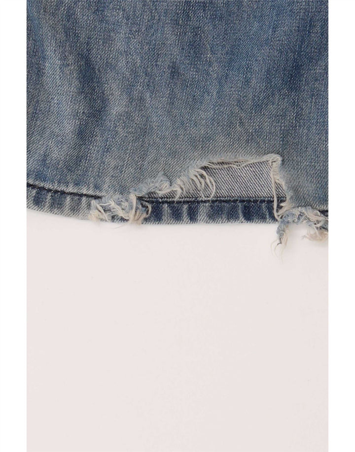 Diesel Herren Larkee Distressed Regular Straight Jeans W33 L32 Blaue Baumwolle