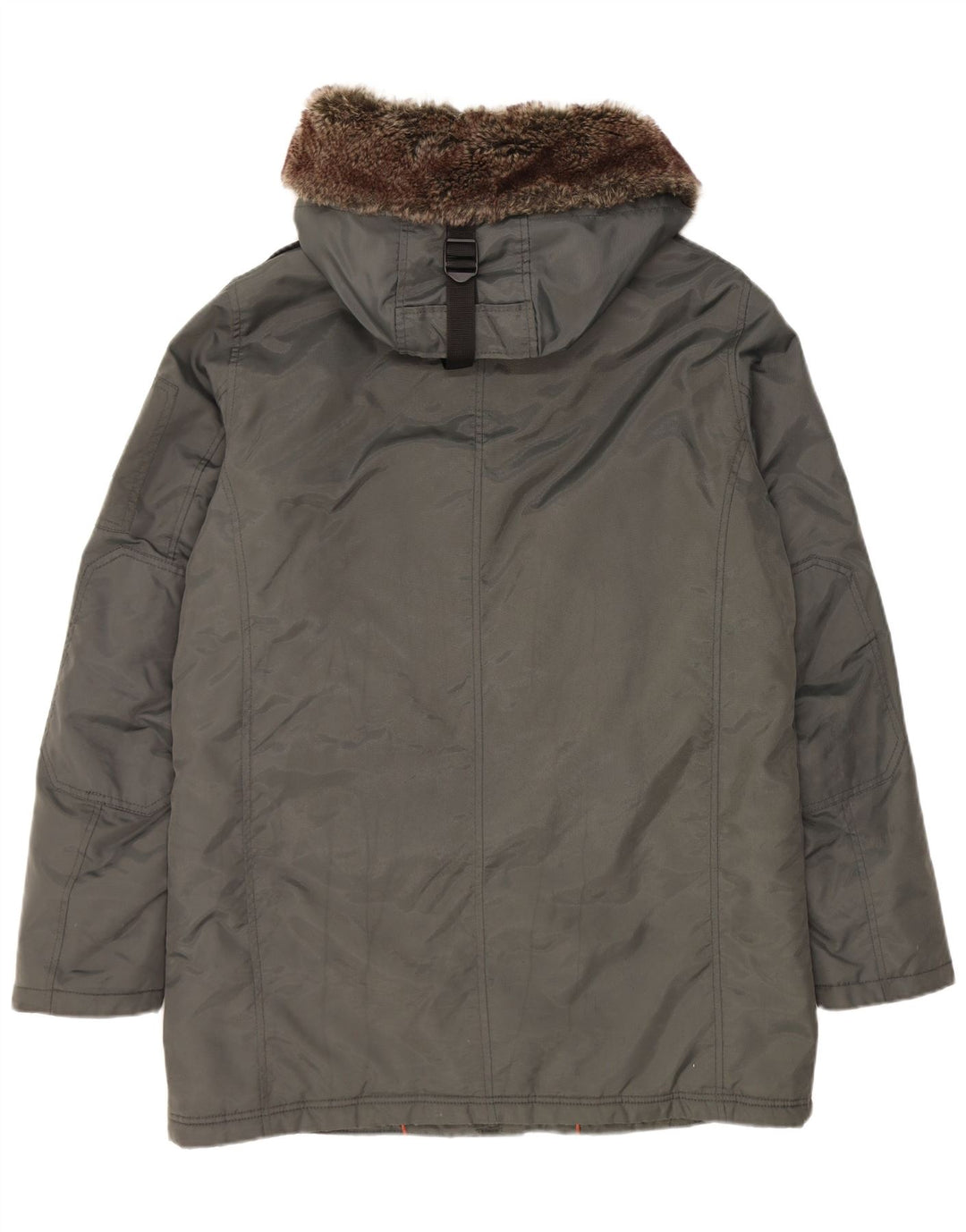 Refrigue Herren-Parka mit Kapuze, Größe 40, großes graues Nylon