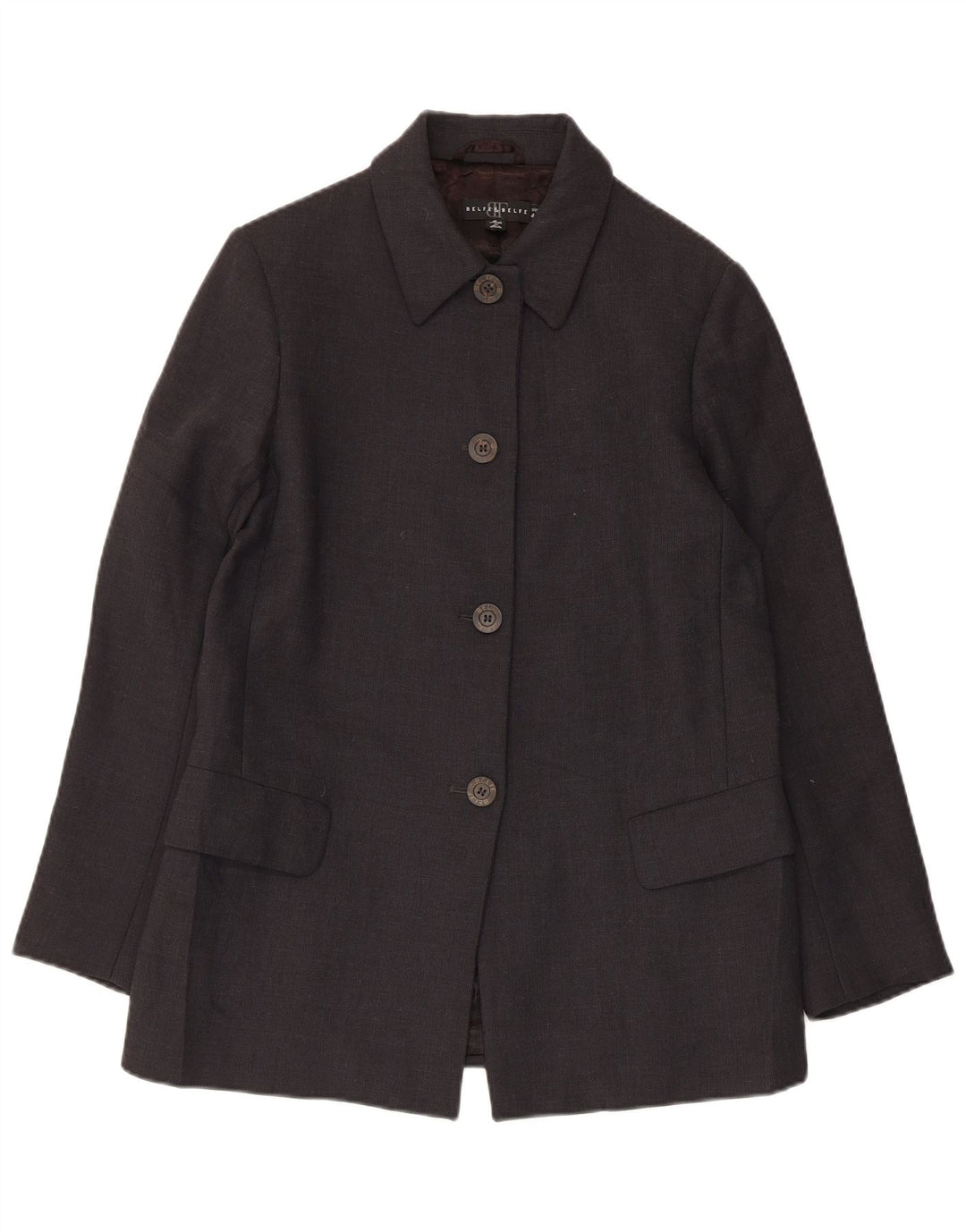 Belfe & Belfe Damen-Blazerjacke mit 4 Knöpfen, IT 40, kleine schwarze Schurwolle