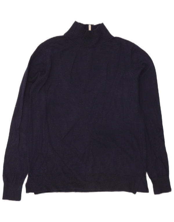 Joules Damen-Pullover mit Rollkragen, UK 12, mittelmarineblau, Baumwolle