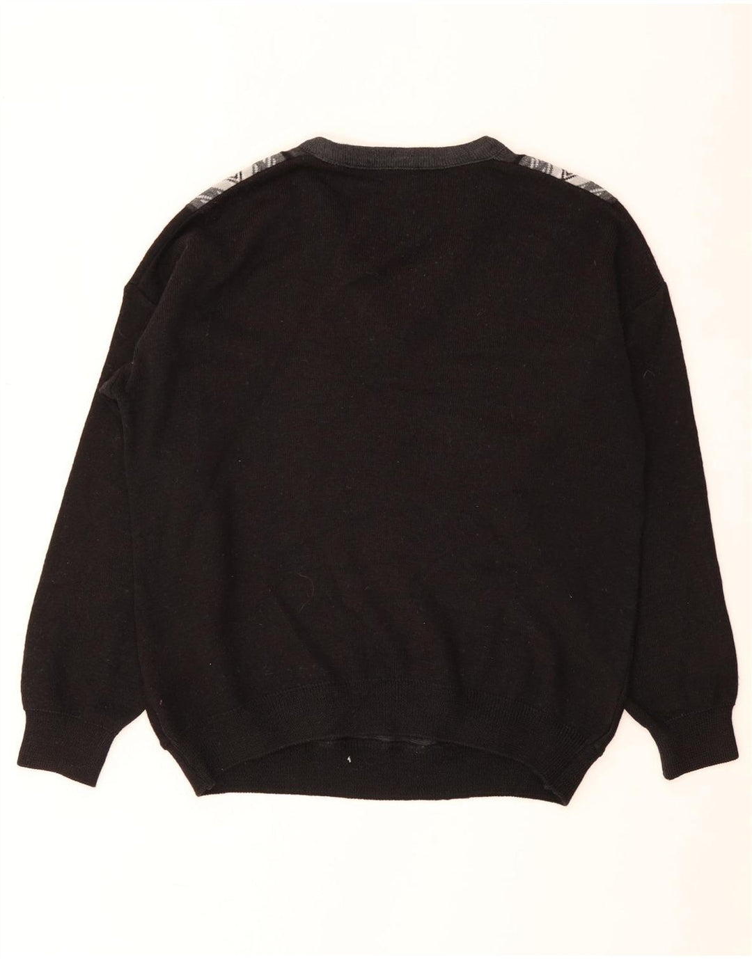 Farah Herren-Pullover mit V-Ausschnitt, Mittelschwarz, Farbblock-Acryl
