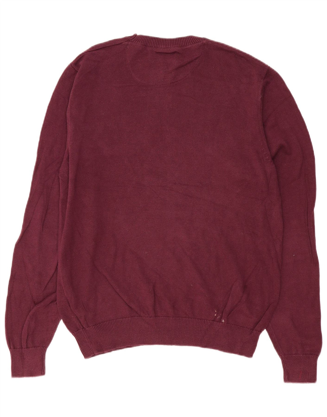 Marks & Spencer Herren-Pullover mit Rundhalsausschnitt, mittlerer burgunderroter Baumwolle