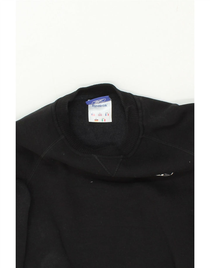 REEBOK Womens Sweatshirt Jumper UK 10 Small Black Vintage Reebok and Second-Hand Reebok from Messina Hembry 