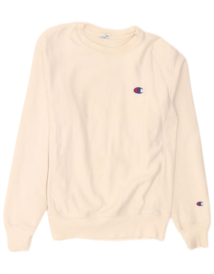 Champion Herren Reverse Weave Sweatshirt, Pullover, Größe S, weiße Baumwolle