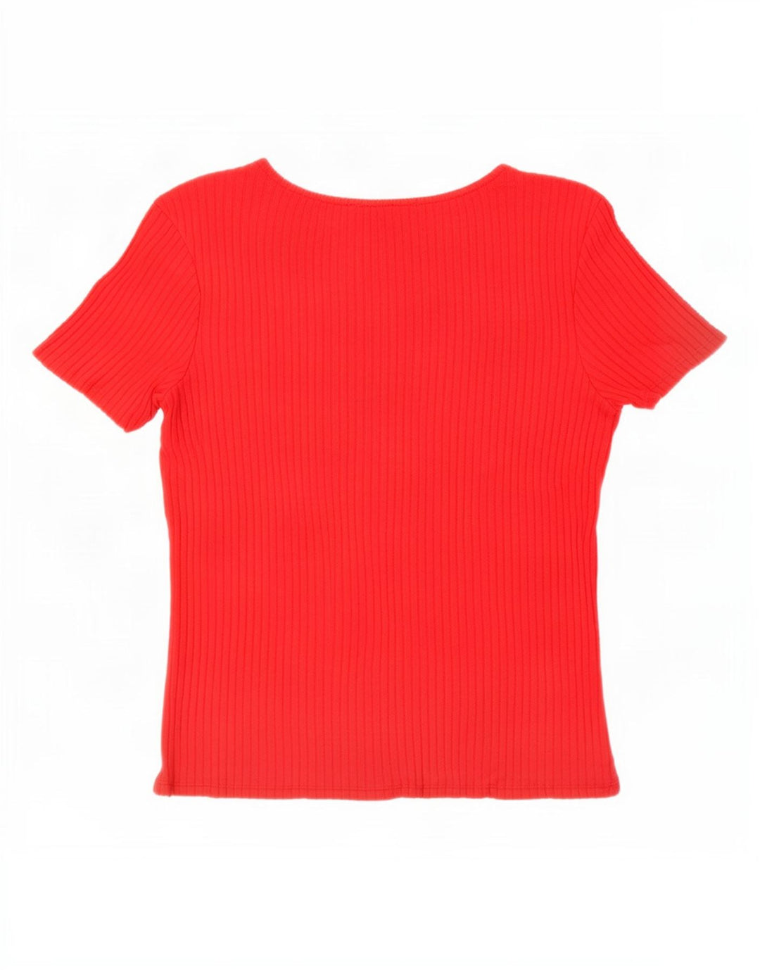 Zara Damen T-Shirt Top UK 12 Mittelrote Viskose