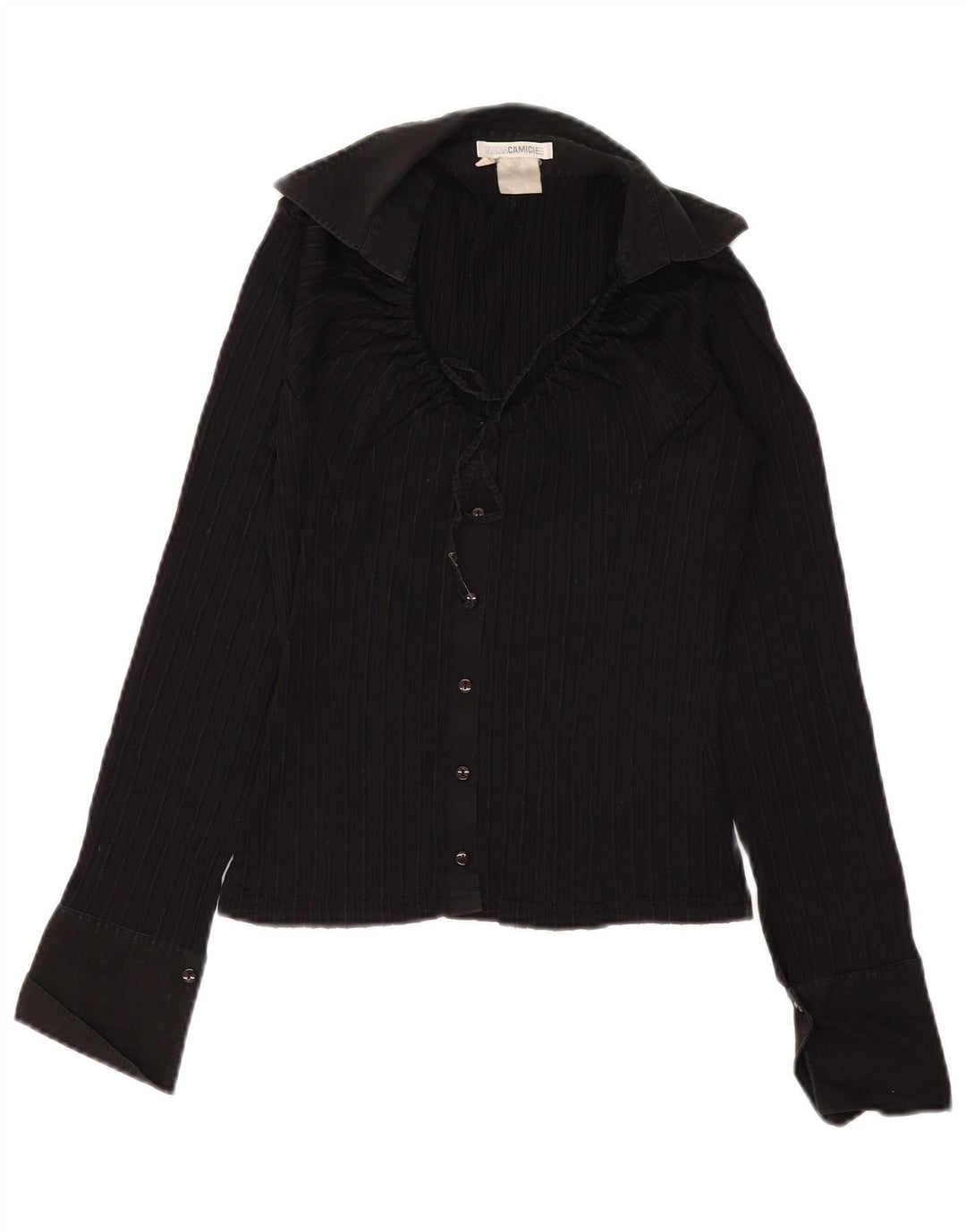 Naracamicie Damen Hemdbluse UK 10 Small Schwarz Polyamid