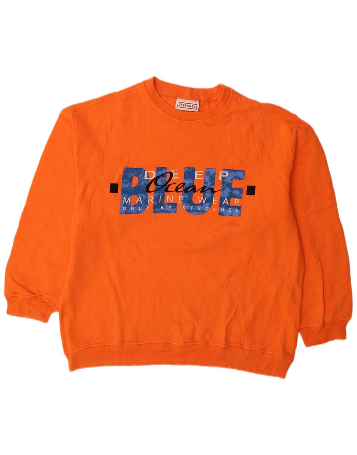 Stefanel Herren Grafik-Sweatshirt-Pullover XL Orange