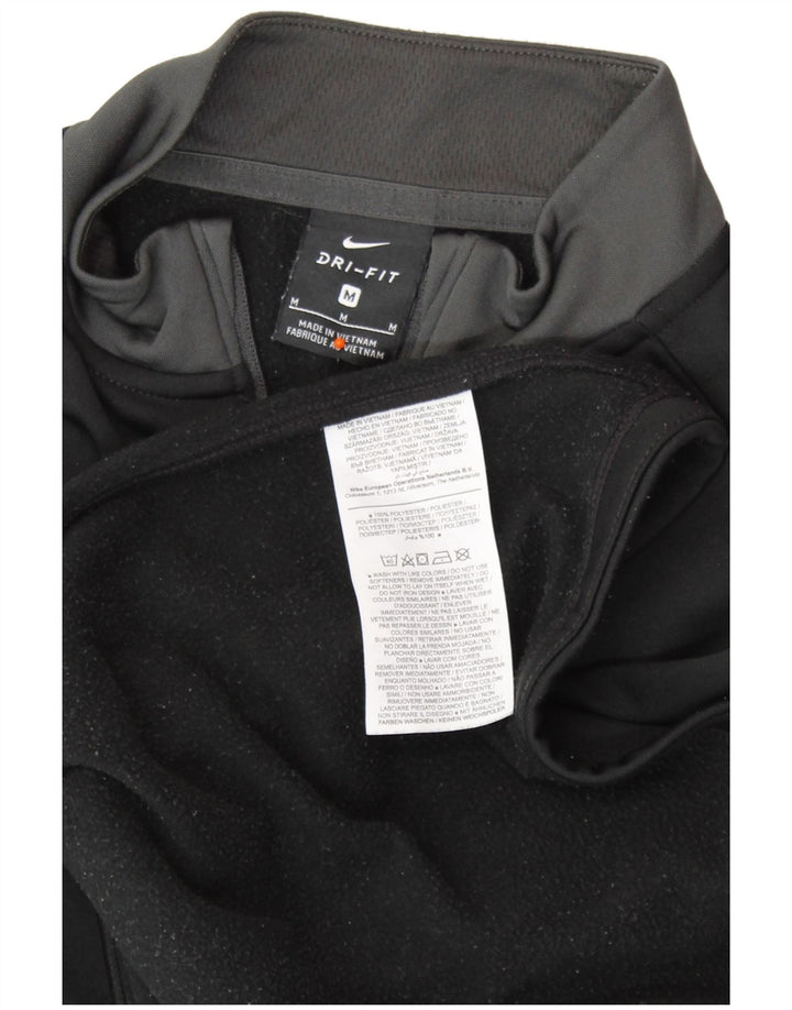 NIKE Herren Dri Fit Pullover-Trainingsanzugoberteil mit Reißverschluss, Mittelschwarz, Farbblock