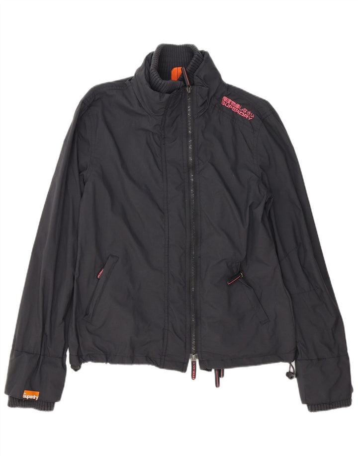 SUPERDRY Damen-Regenjacke mit Grafik, UK 16, Größe L, Grau, Polyester