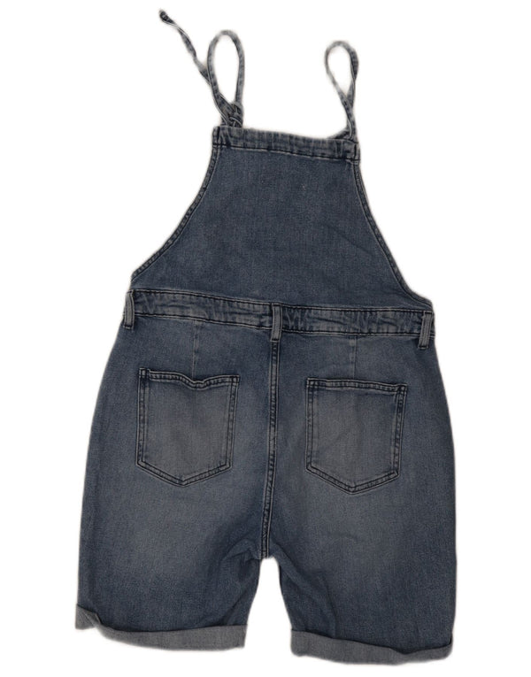 Fat Face Damen Latzhose Denim Shorts UK 12 Medium W30 Blaue Baumwolle