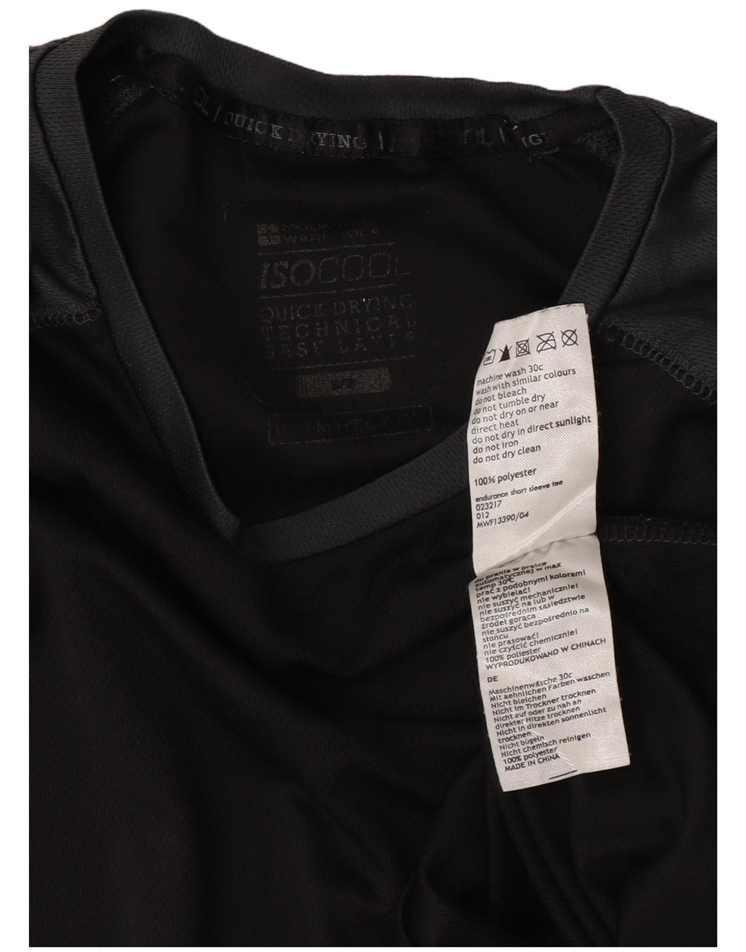 Mountain Warehouse Mens IsoCool T-Shirt Top Small Black Colourblock