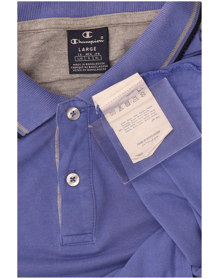 Champion Herren-Poloshirt, große blaue Baumwolle