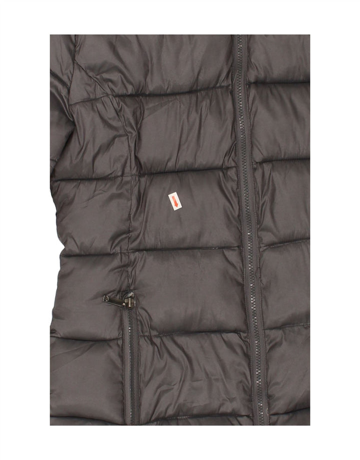 ELLESSE Womens Hooded Padded Jacket UK 16 Large Grey Polyester Vintage Ellesse and Second-Hand Ellesse from Messina Hembry 