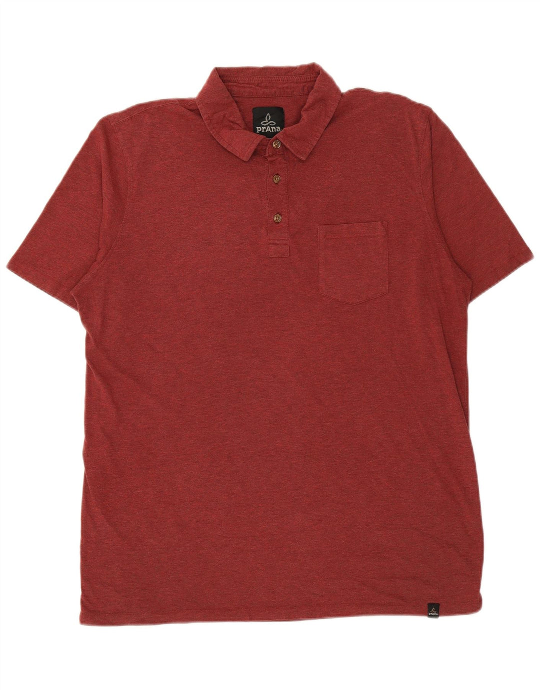 Prana Herren Poloshirt Large Rot