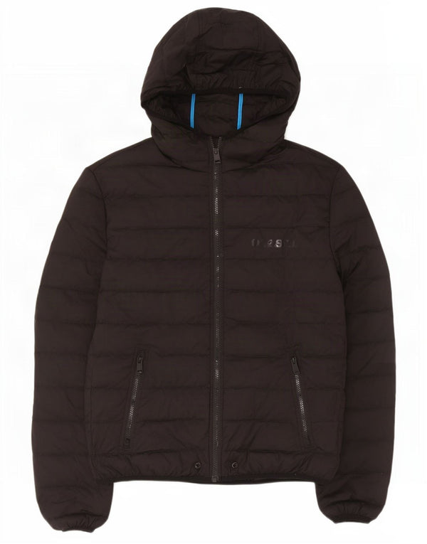 Diesel Herren-Kapuzenjacke, gepolstert, UK 42, XL, Schwarz, Polyester