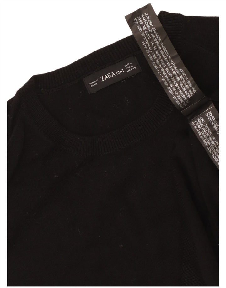 Zara Damen Weste Tank Top UK 14 Large Schwarz Viskose