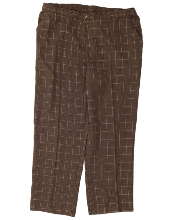 Marks & Spencer Damen Freizeithose UK 16 Large W34 L26 Braun kariert