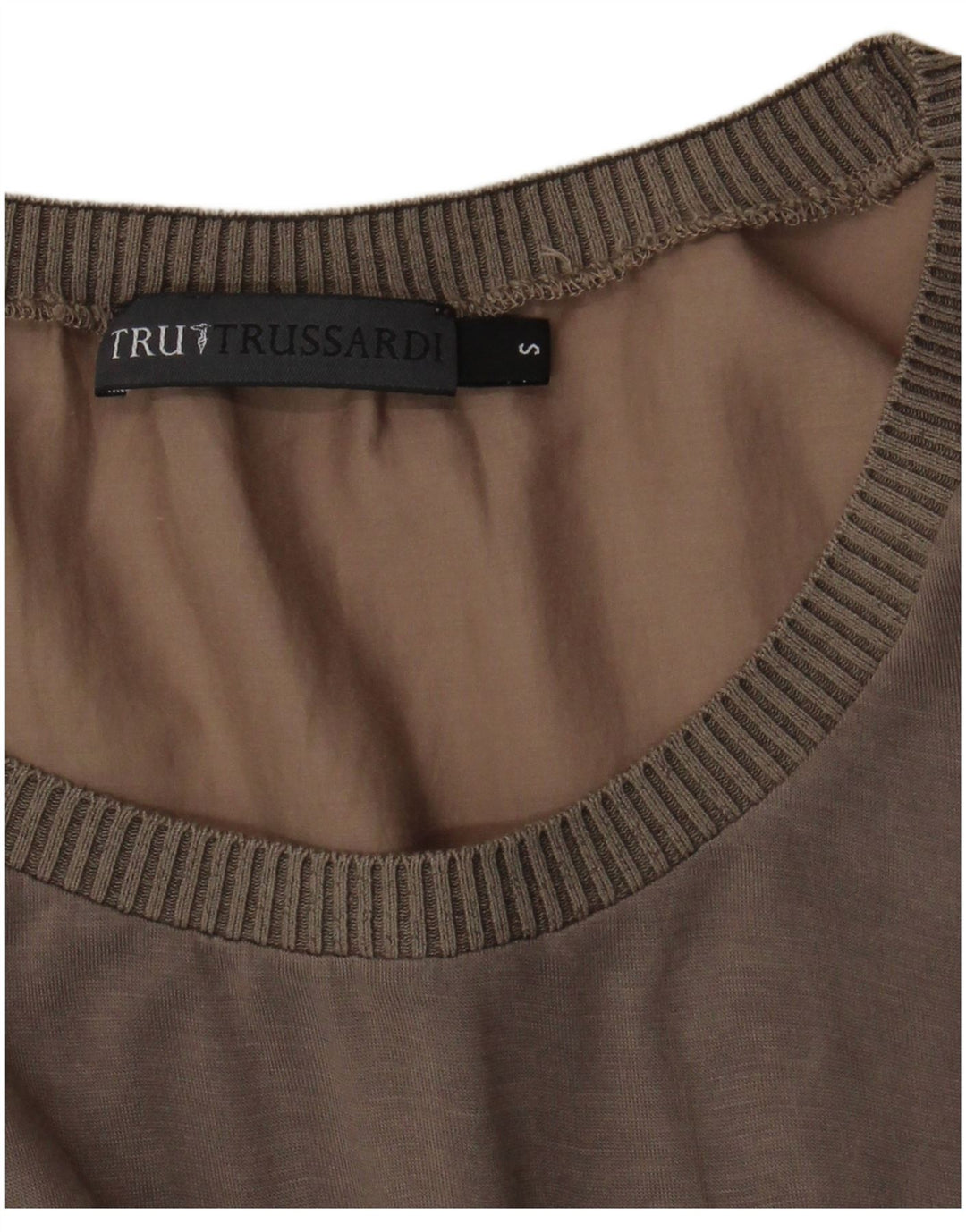 Trussardi Jeans Damen T-Shirt Top UK 10 Small Grau Farbblock