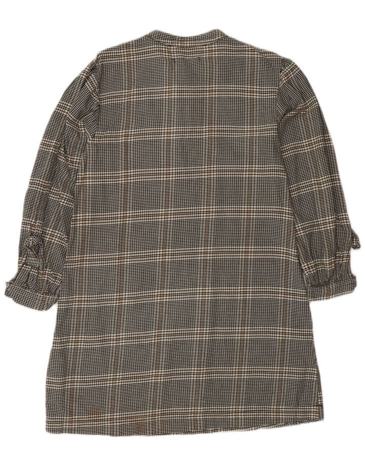 Zara Pullover-Hemdkleid für Mädchen, 13–14 Jahre, graue Gingham-Baumwolle