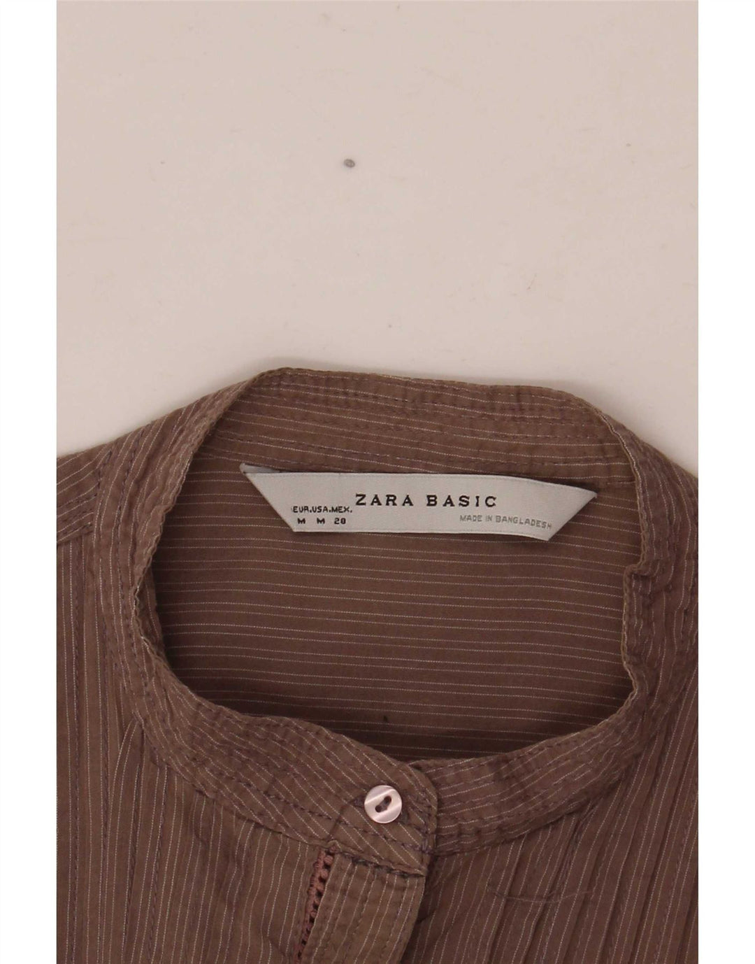 Zara Damen Smokinghemd UK 12 Mittelbraun gestreift