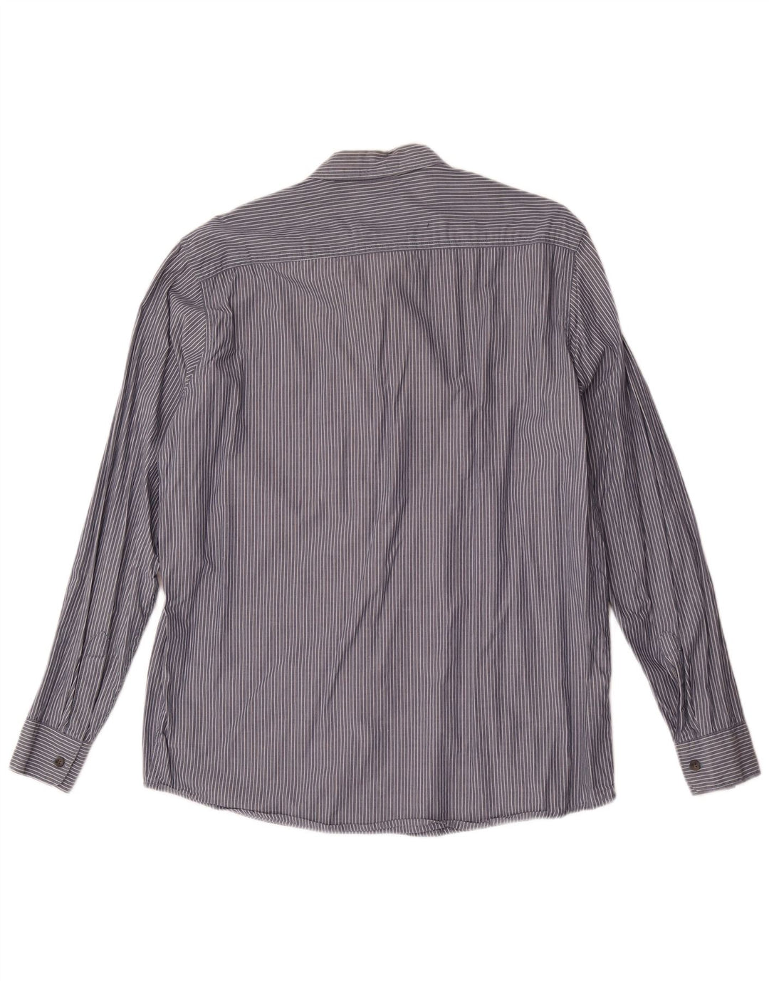 Wrangler Herrenhemd, groß, marineblau, Nadelstreifen-Baumwolle