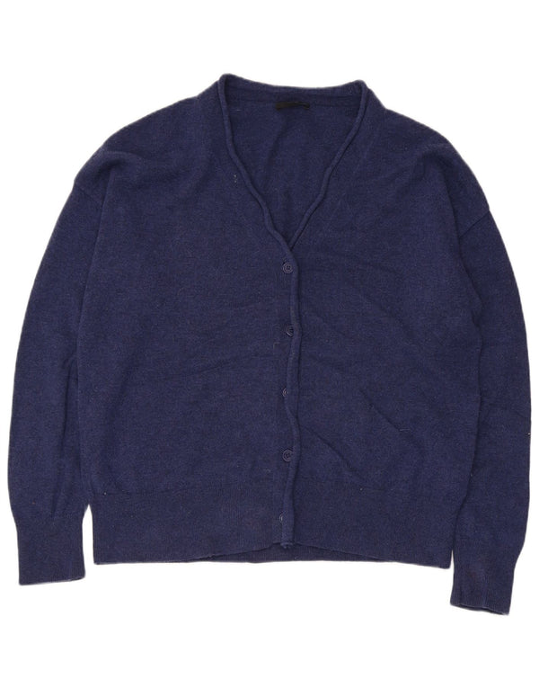 Cos Damen-Cardigan-Pullover UK 14 Mittelmarineblaue Wolle