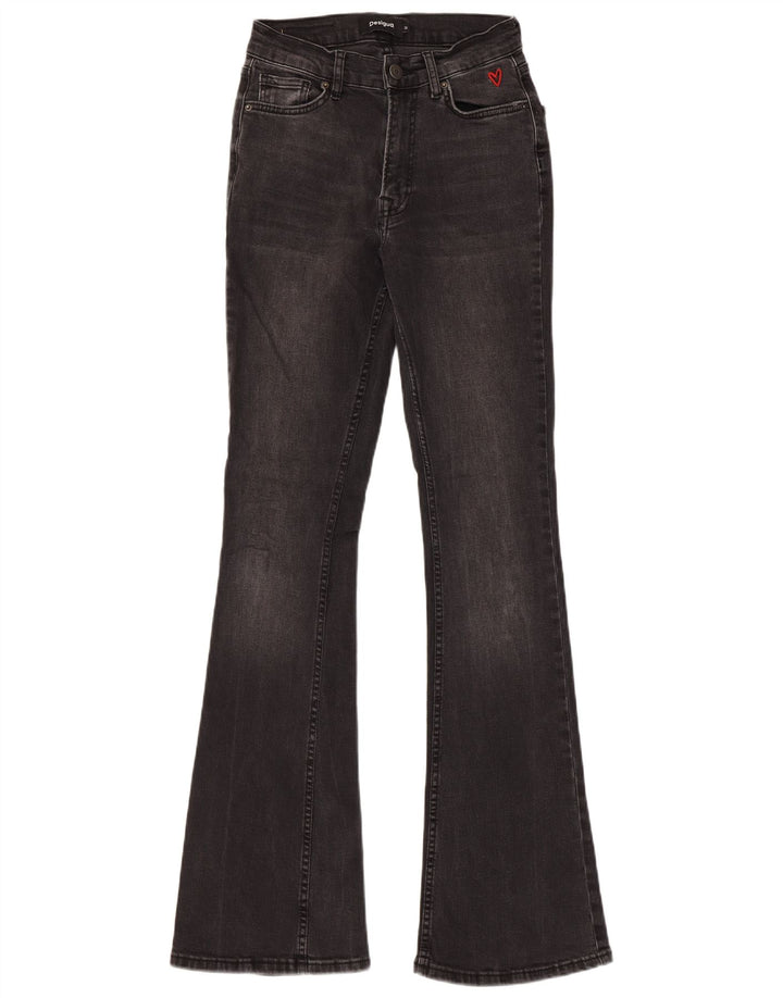 Desigual Damen Slim Flared Jeans EU 36 Small W26 L33 Schwarze Baumwolle