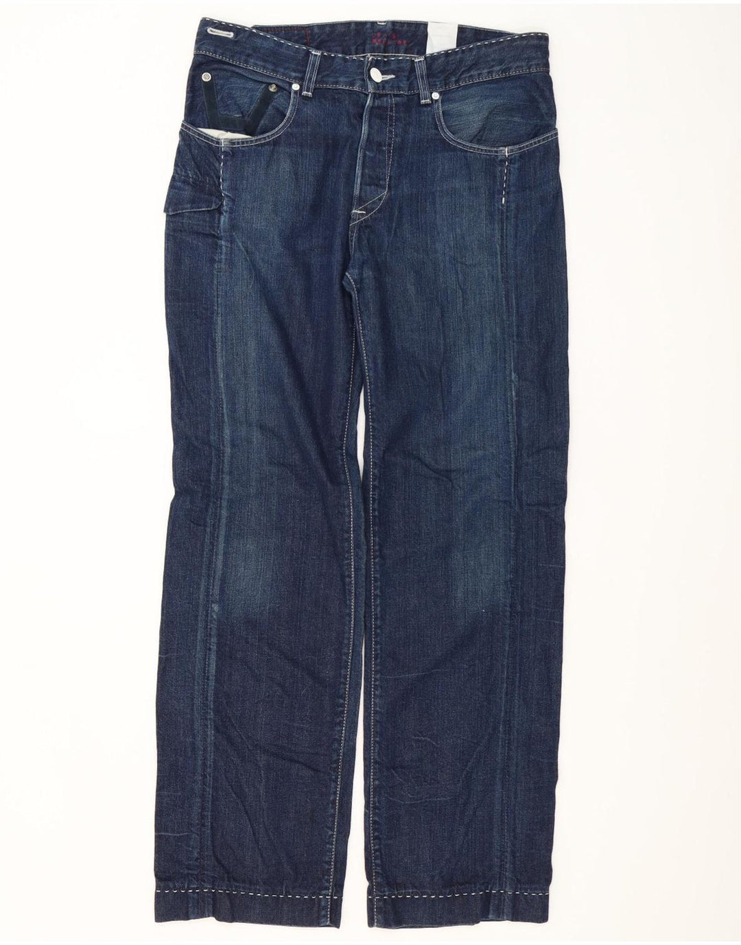 Levi's Herren Straight Jeans W34 L34 Marineblaue Baumwolle