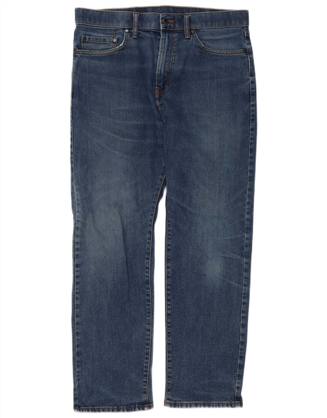 Zara Herren Regular Straight Jeans W34 L29 Blaue Baumwolle