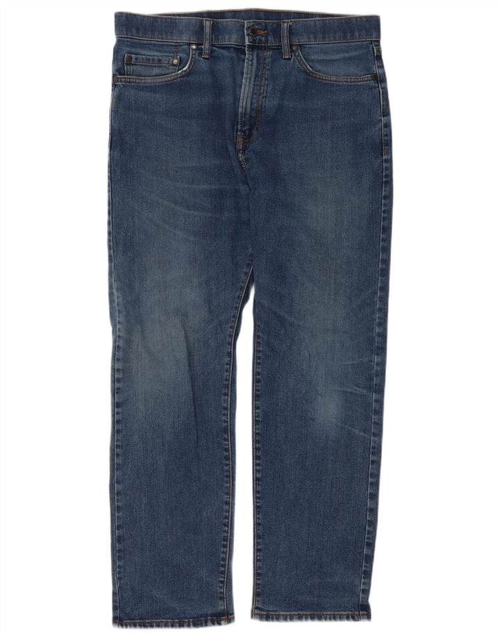 Zara Herren Regular Straight Jeans W34 L29 Blaue Baumwolle