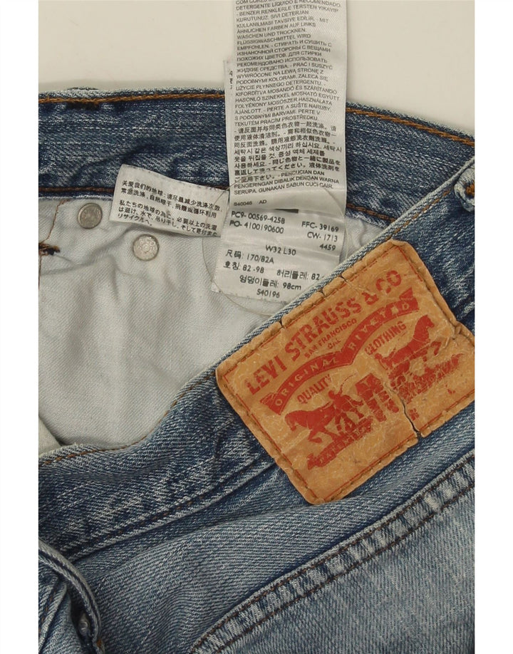 LEVI'S Herren Straight Jeans W32 L26 Blaue Baumwolle