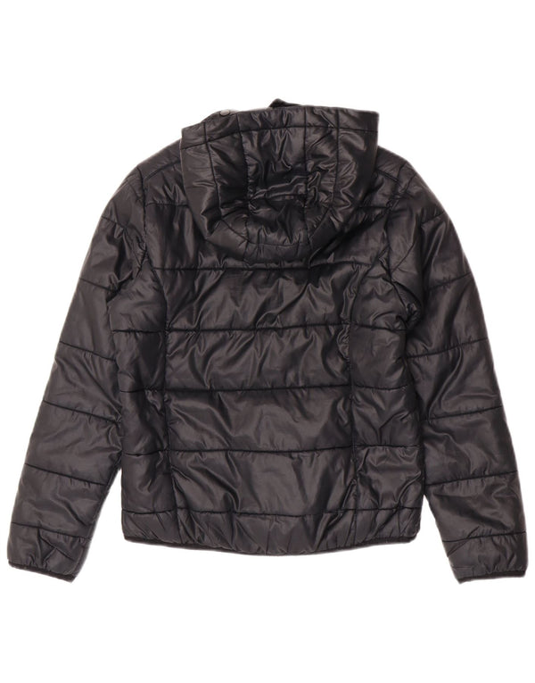 Adidas Mädchen-Kapuzenjacke, gepolstert, 11–12 Jahre, schwarzes Polyester